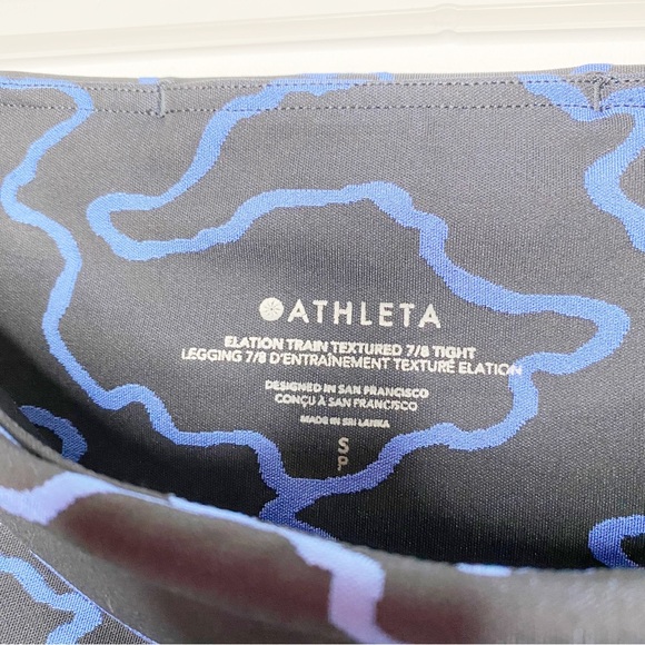 Athleta Elation Train Textured 7/8 Tights Vapor Black Hemisphere Small Petite - Picture 5 of 5